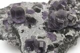 Purple Fluorite Crystals on Sparkling Quartz - China #94932-3